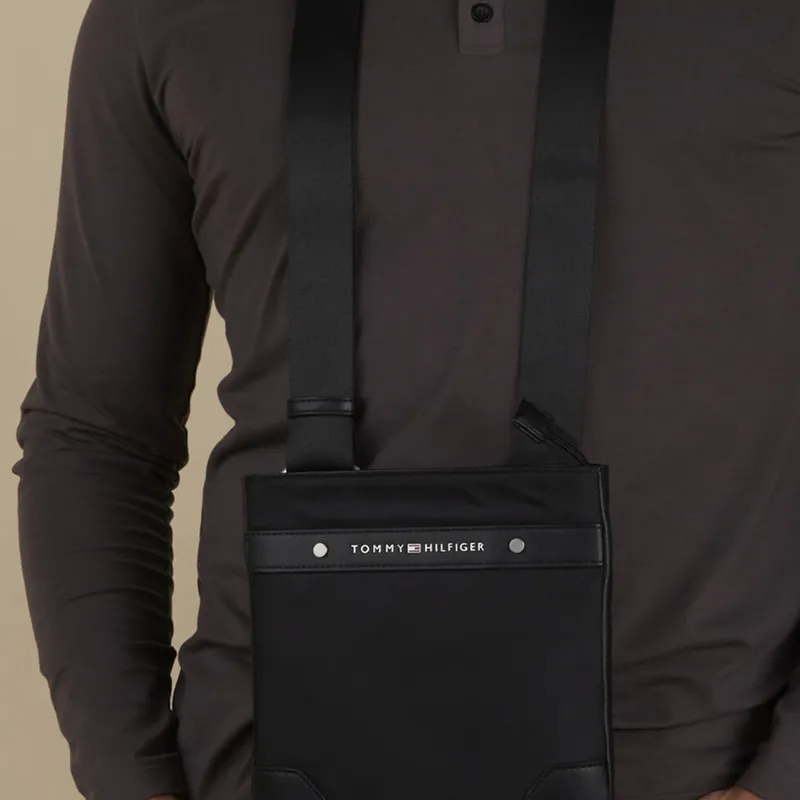Tommy Hilfiger Polyester Crossbody Bag, Shoulder Bag Men's Black-3