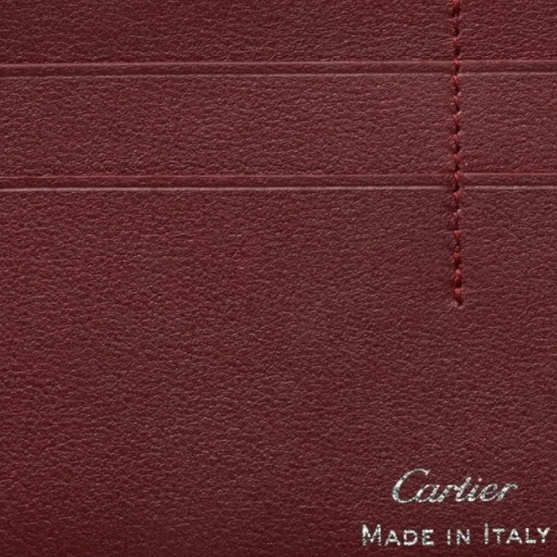 CARTIER Calfskin Wallets Card Holders Women's Black-3