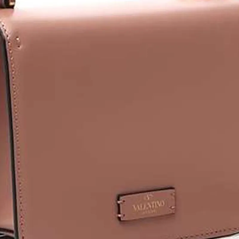 Valentino Grained Calfskin Handbag Shoulder Bag Crossbody Bag Small Size Women's Nude Pink-4