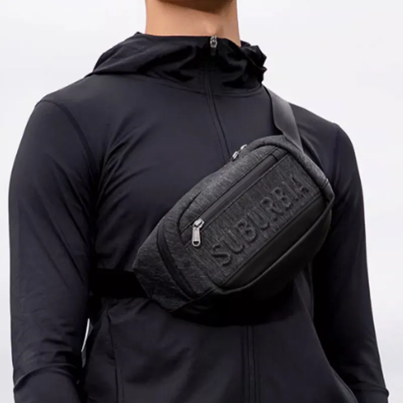 SUBURBIA PU Sling Bag Fanny Pack Regular Men's Gray/Black-1