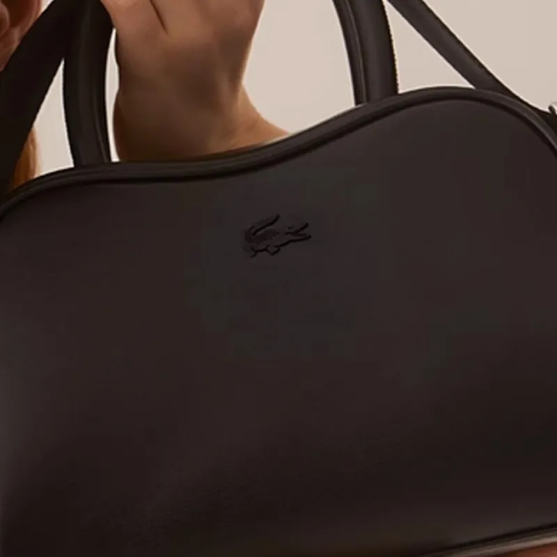 LACOSTE Blended Material One Shoulder Handbags Medium Size Women's Black-3