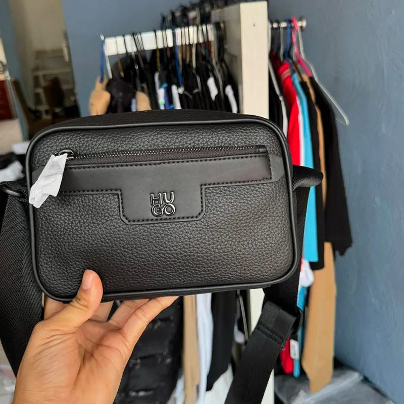 HUGO Polyurethane Crossbody Bag, Shoulder Bag Men's Black-4