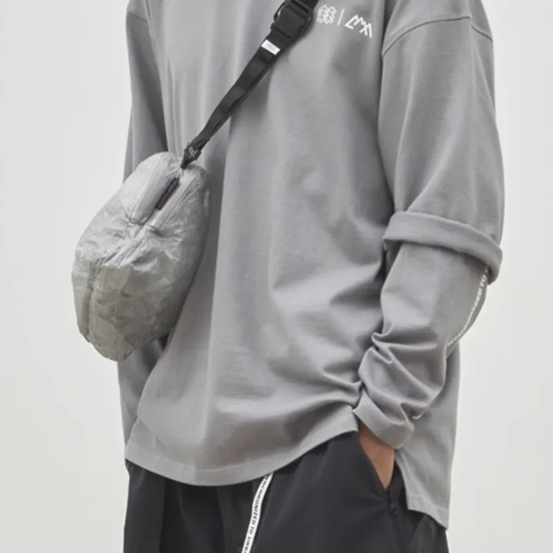 KOLON SPORT PE Polyethylene Fiber Shoulder Bag Crossbody Bag Regular Unisex Gray-4