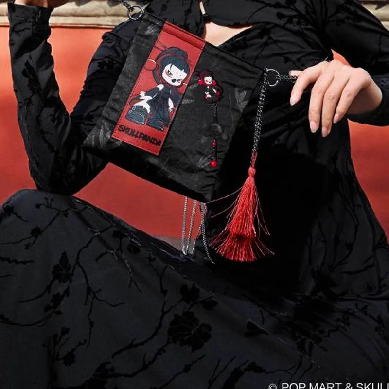 POP MART SKULLPANDA Acetate Crossbody Bag Regular Unisex Red/Black-1