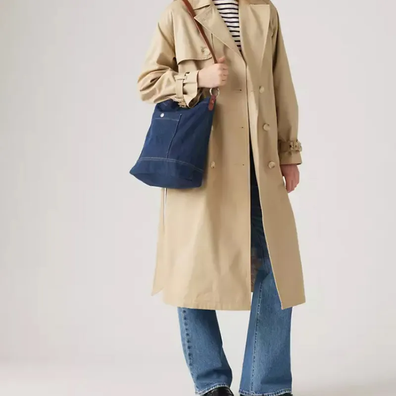 Levi's 100% Cotton Bucket Bags Shoulder Bags Regular Women's Washed Blue-2