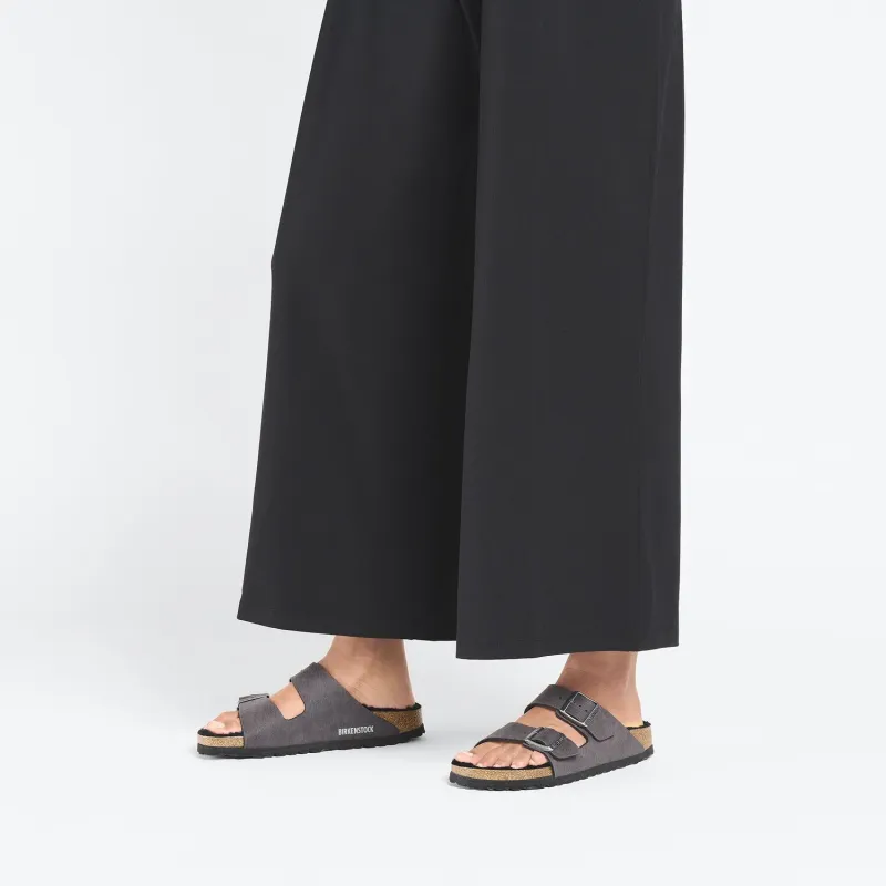 Birkenstock Arizona Shearling Slip Resistant Abrasion Resistant Slide Slippers Unisex Black Gray Color-7