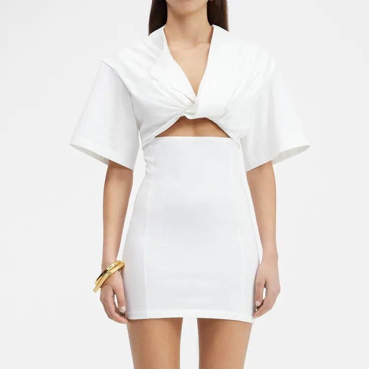Jacquemus La Robe T Shirt Bahia Dress White-5