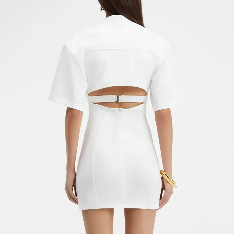 Jacquemus La Robe T Shirt Bahia Dress White-6
