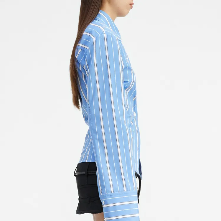 Jacquemus La Chemise Bahia Courte Shirt Blue Stripes-3