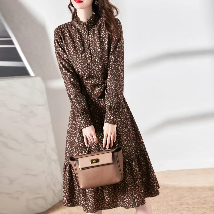 Dme Long Sleeved Dresses Women's Brown-2