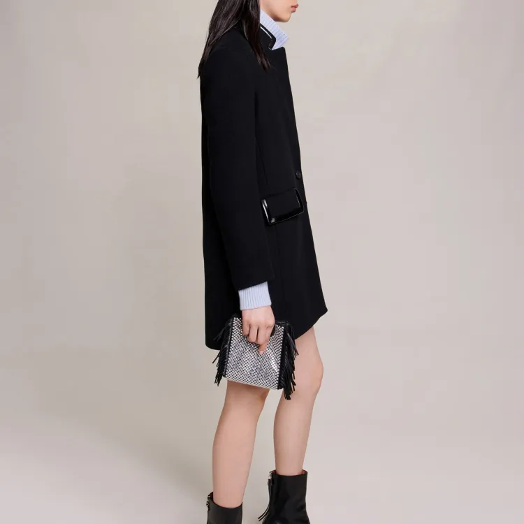 Maje Single-breasted Wool-blend Coat-1
