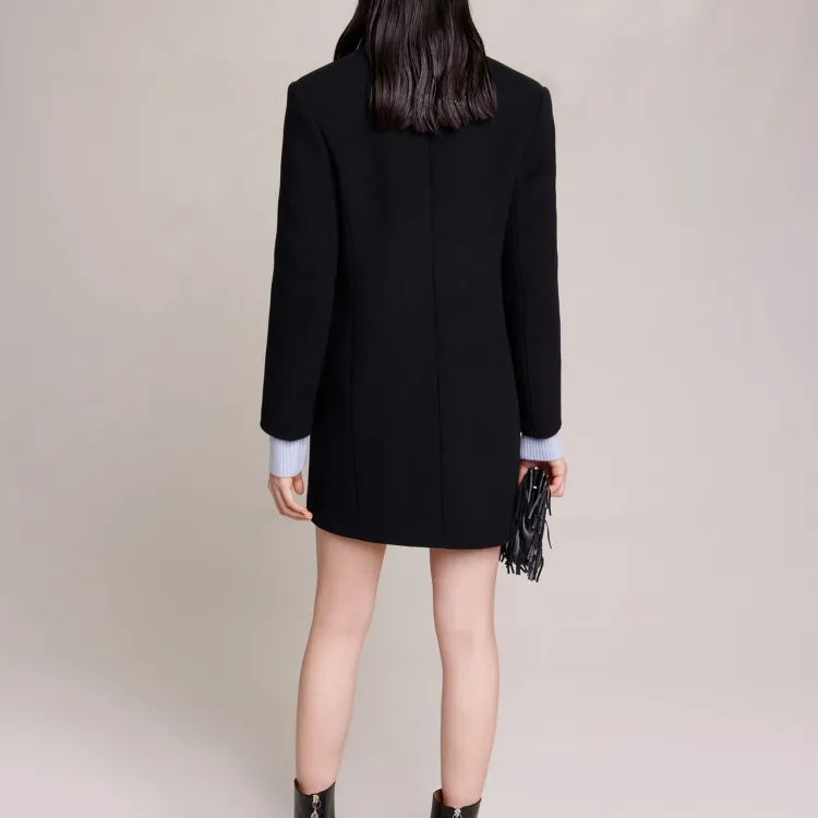Maje Single-breasted Wool-blend Coat-2