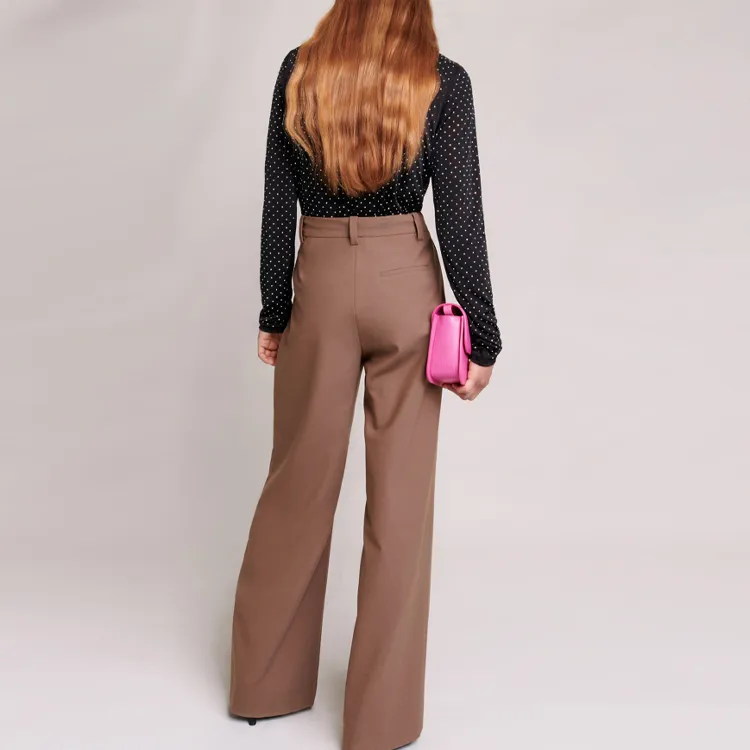 Maje Pleated Wide-leg Trousers-1