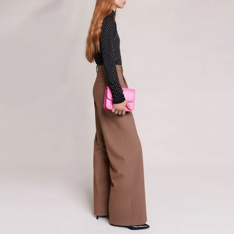 Maje Pleated Wide-leg Trousers-2