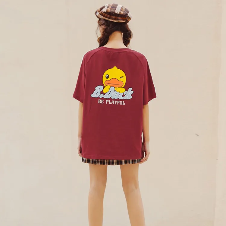 B.Duck T Shirt Women's Dark Red-1