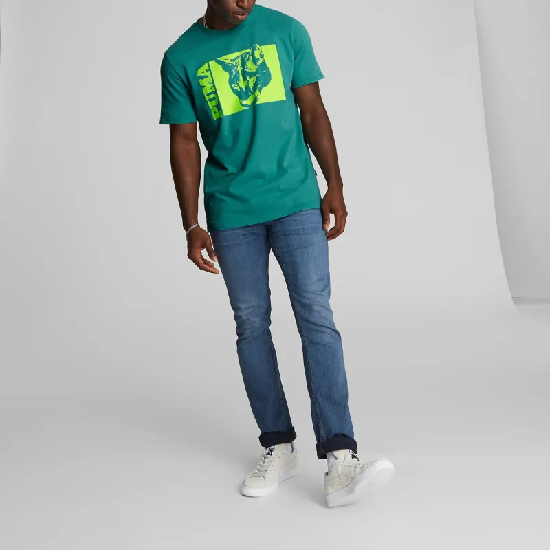 PUMA Retro Block Sherpa T-Shirts Men Green-2
