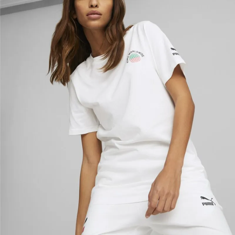 PUMA Worldwide Graphic T Shirts Unisex White-2