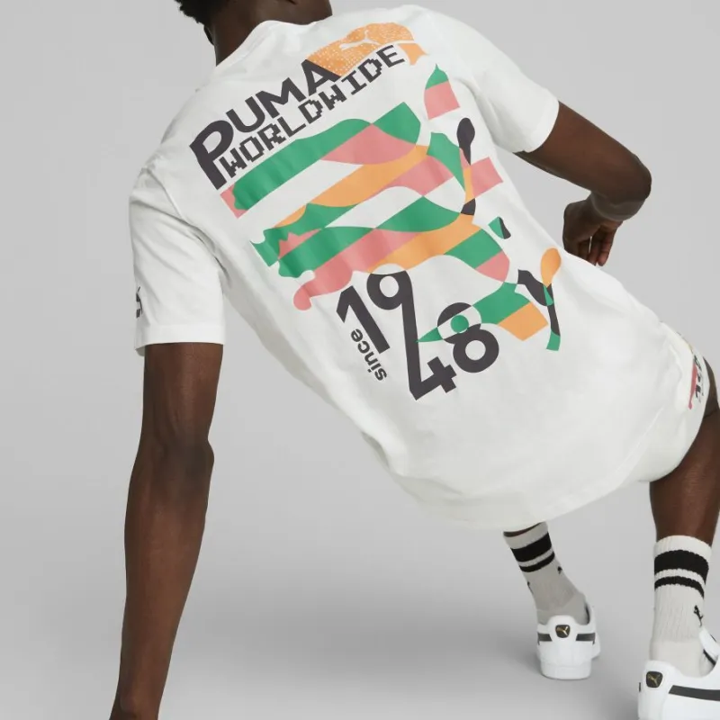 PUMA Worldwide Graphic T Shirts Unisex White-3