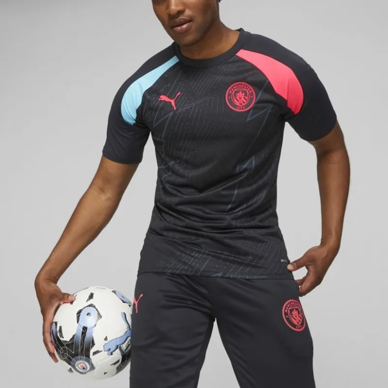 PUMA Manchester City Prematch Jersey Soccer Jersey Men's Black-2