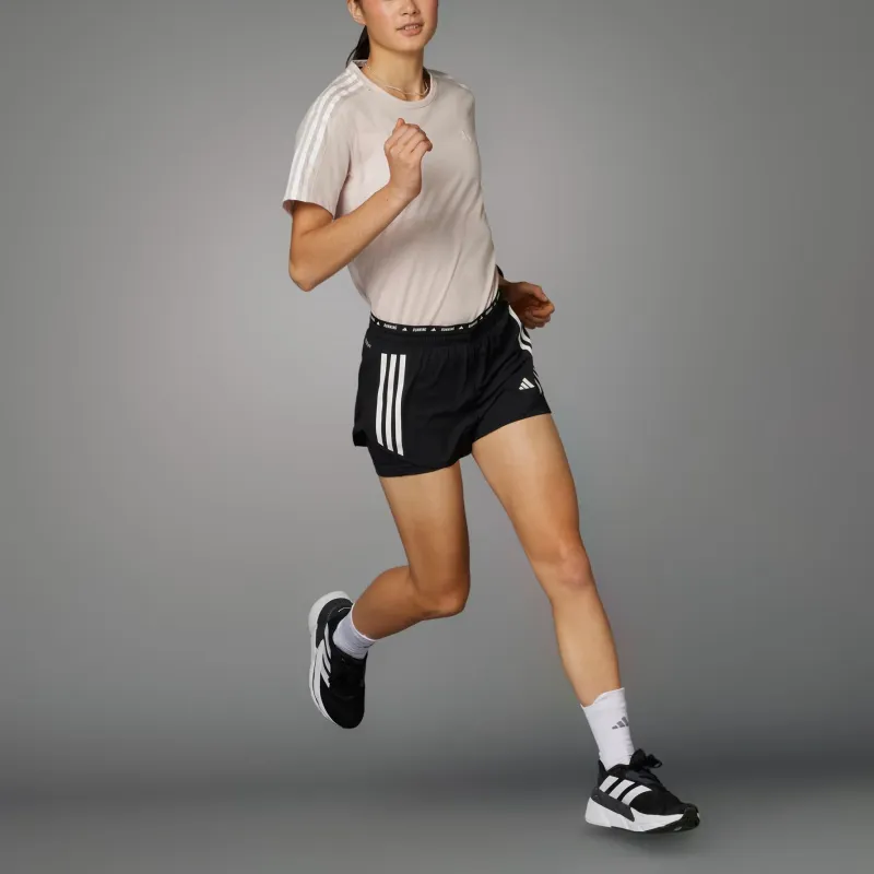 Adidas Free Shipping With AdiClub Own The Run 3 Stripes 2 in 1 Shorts-3