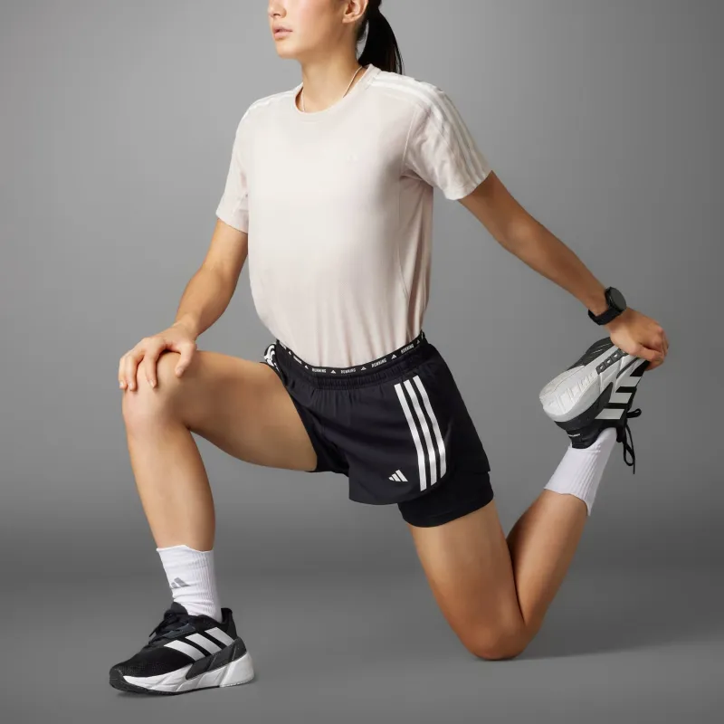 Adidas Free Shipping With AdiClub Own The Run 3 Stripes 2 in 1 Shorts-5