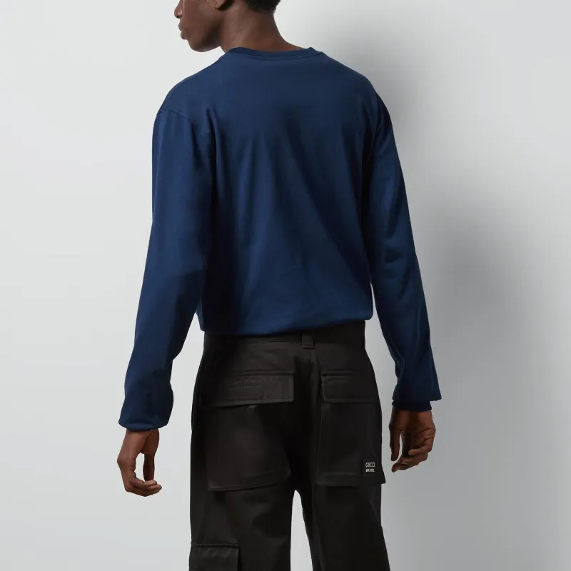 GUCCI Logo Printed Long Sleeve T Shirt-3