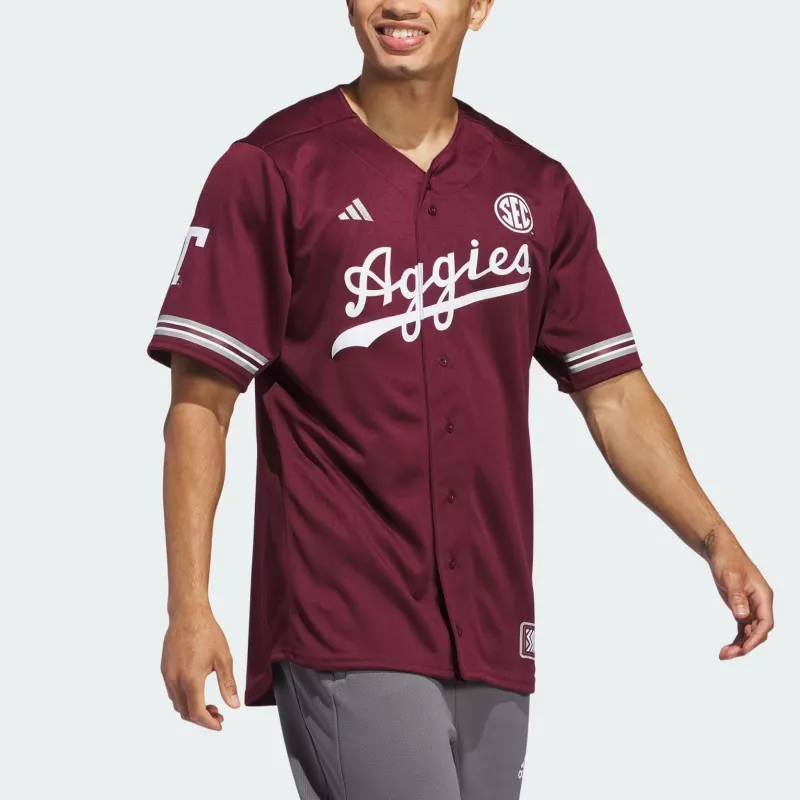 Adidas Texas A&M Reverse Retro Replica Baseball Jersey-3