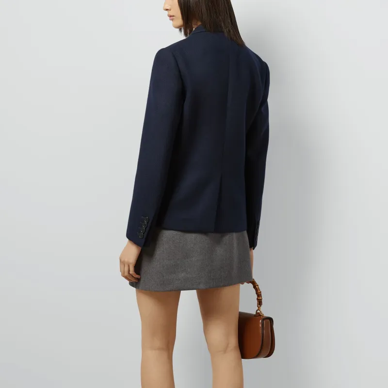 GUCCI Horsebit Detailed Buttoned Blazer-3