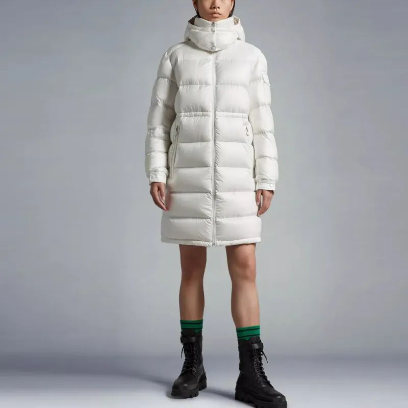 Moncler Meillon Long Down Jacket Coat Women's White-2
