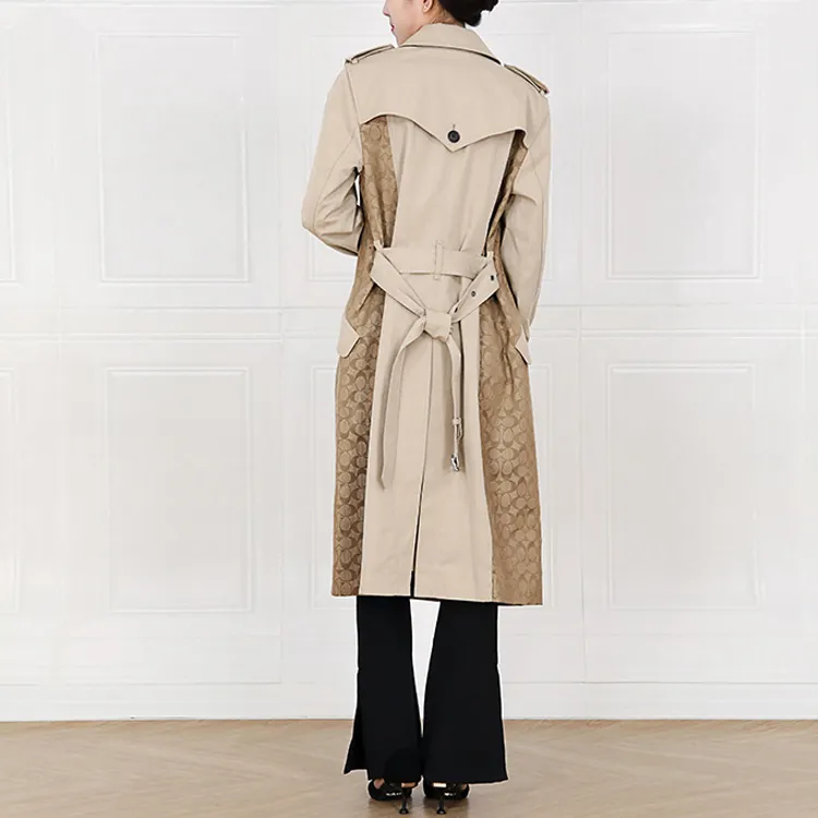 COACH Trench Coats Women's Khaki-3