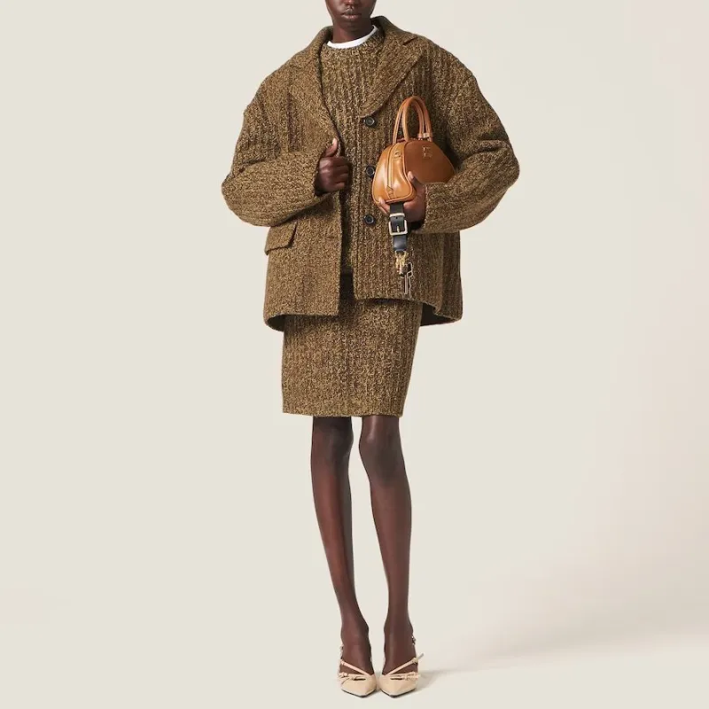 MIU MIU Coats Women's Olive Green-1