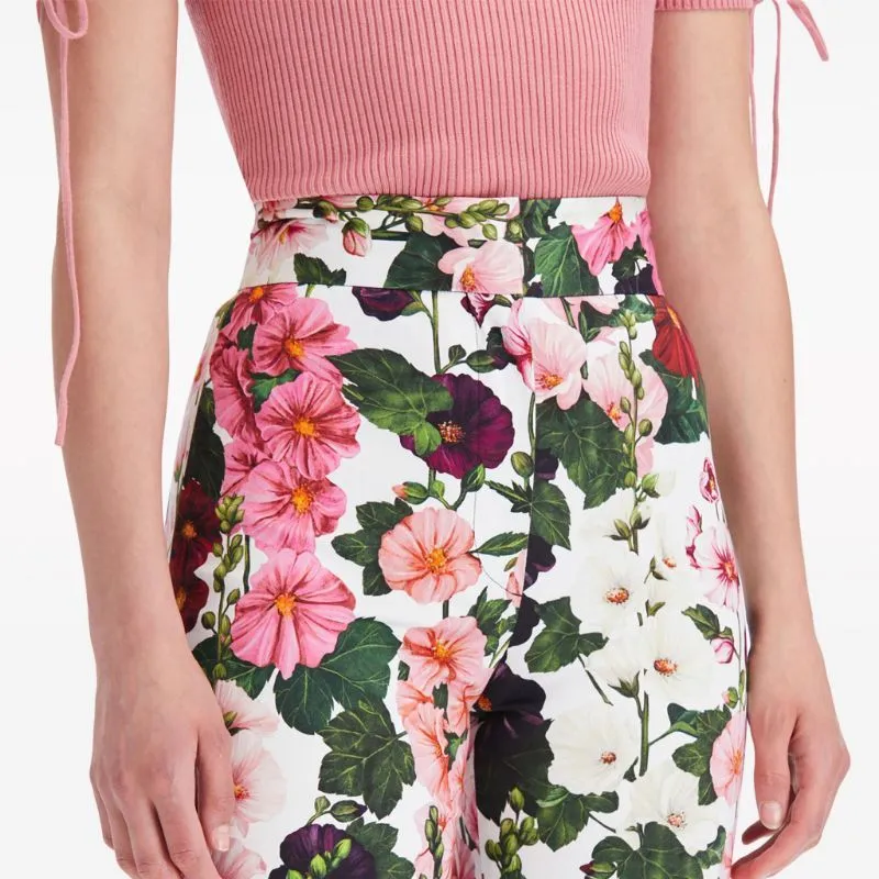 Oscar De La Renta Hollyhock Flared Cropped Trousers-4