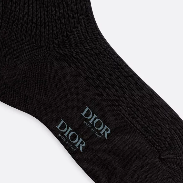 DIOR Mid Calf Socks Men's 1 Pack Black-4
