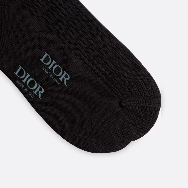 DIOR Mid Calf Socks Men's 1 Pack Black-5