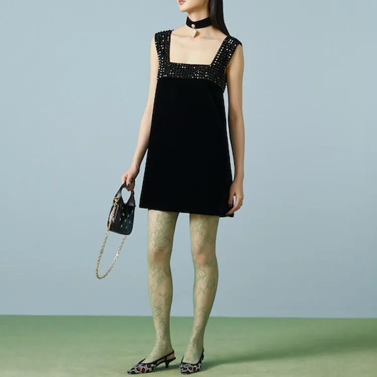 GUCCI Sleeveless Dress Women's Black-1