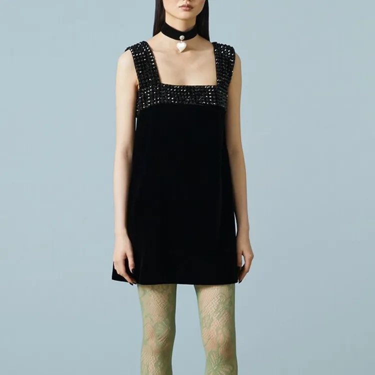 GUCCI Sleeveless Dress Women's Black-3