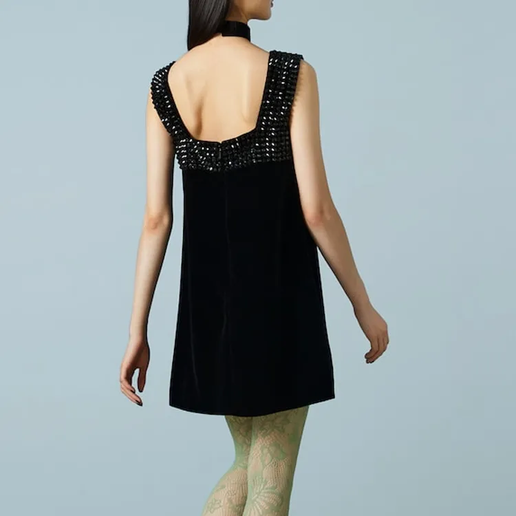 GUCCI Sleeveless Dress Women's Black-2