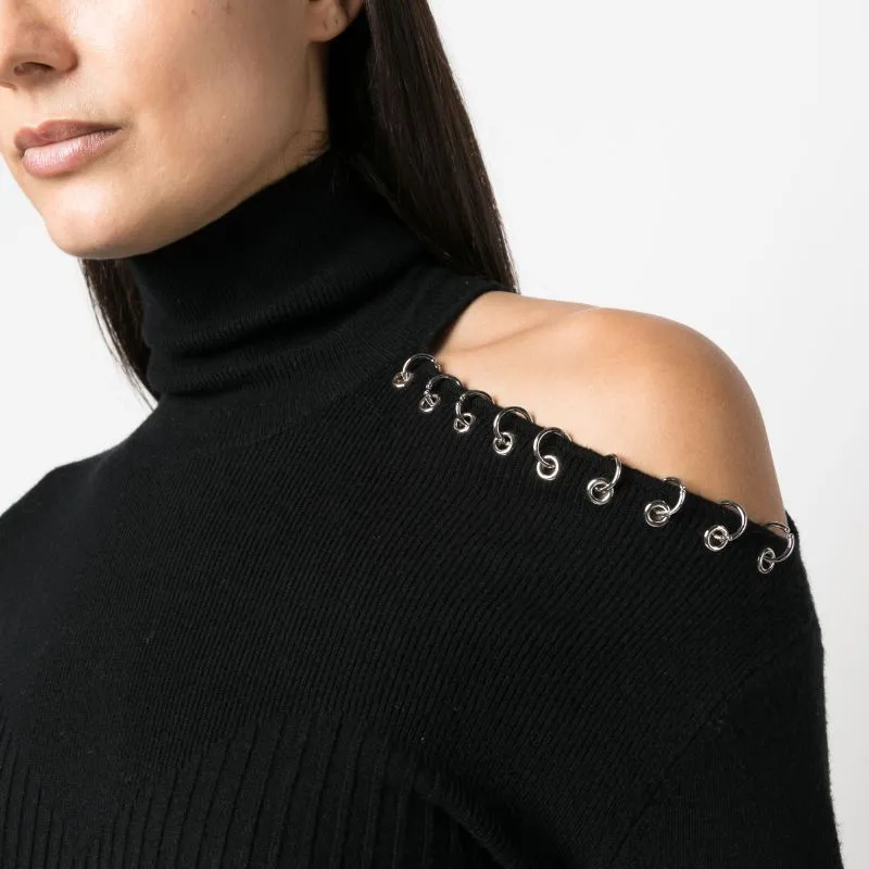 Patrizia Pepe Piercing-detail Cut-out Jumper-4