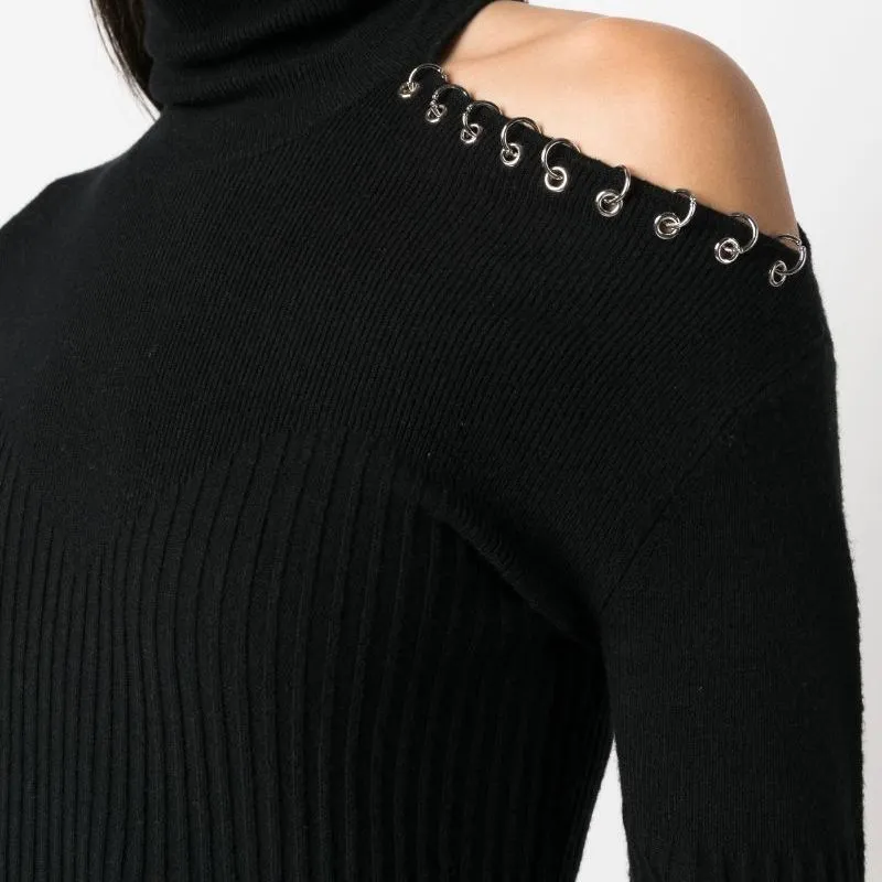 Patrizia Pepe Piercing-detail Cut-out Jumper-5