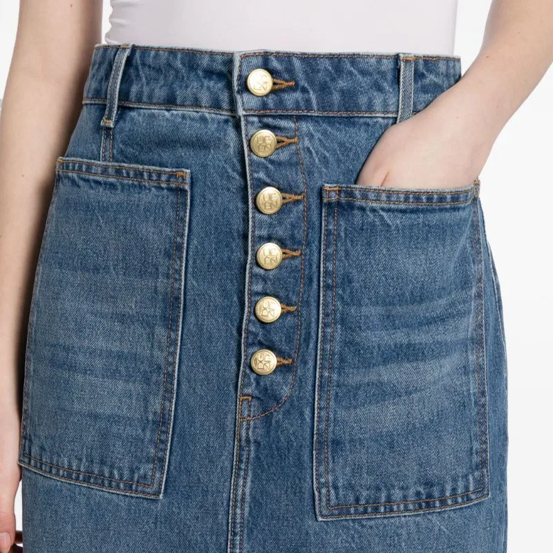 Ulla Johnson The Bea Denim Midi Skirt-4