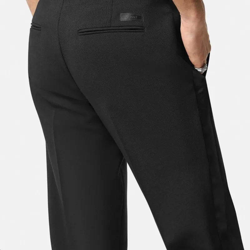 VERSACE Logo Appliqué Tapered Leg Chino Trousers-5