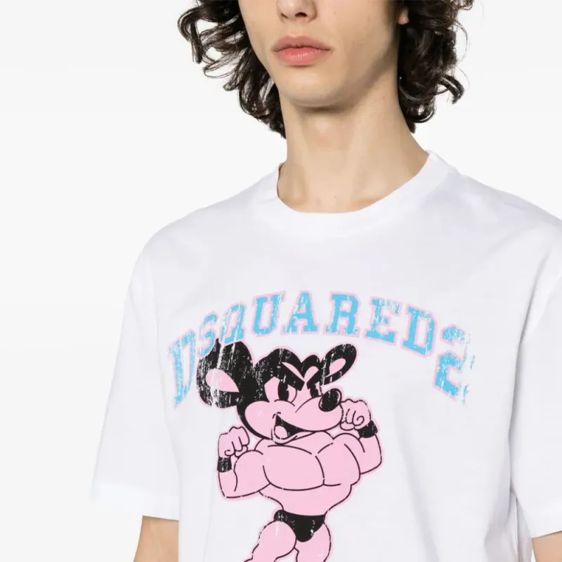DSQUARED 2 Graphic Printed Crewneck T Shirt-4