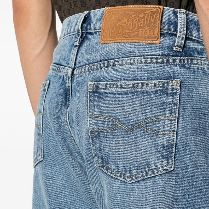 BALLY Logo Patch Straight-Leg Jeans-4