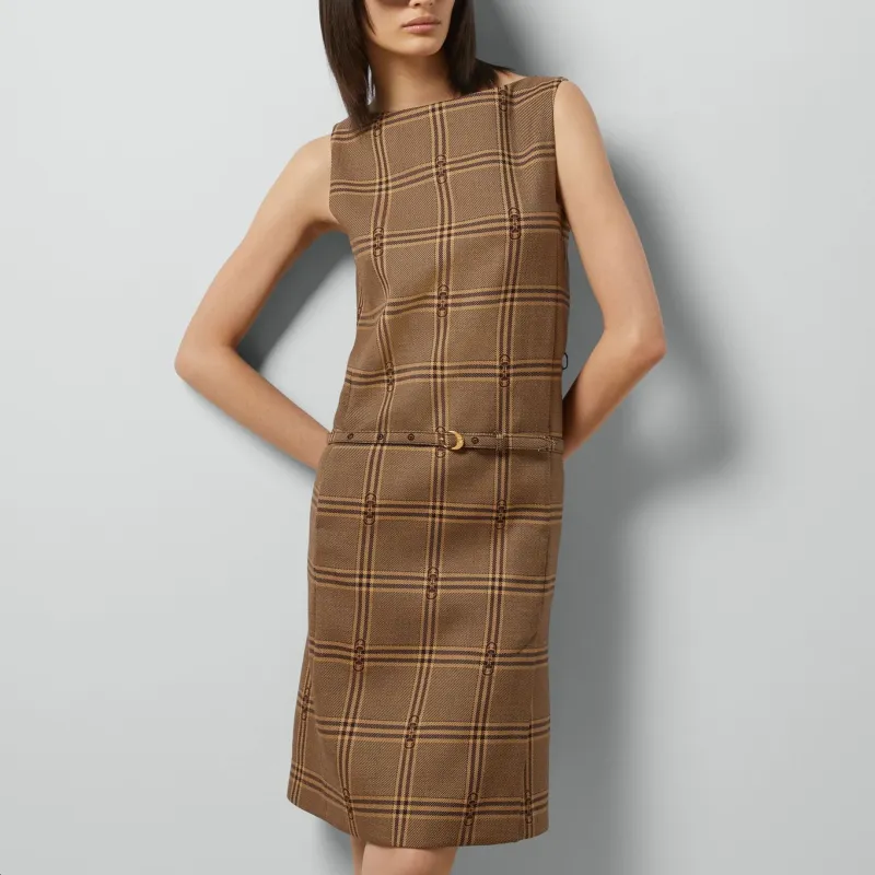 GUCCI Sleeveless Dress Women's Brown-4
