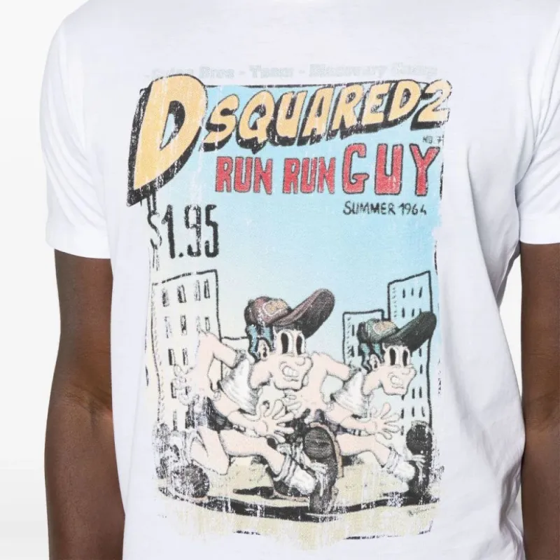 DSQUARED 2 Graphic Printed Crewneck T Shirt-5