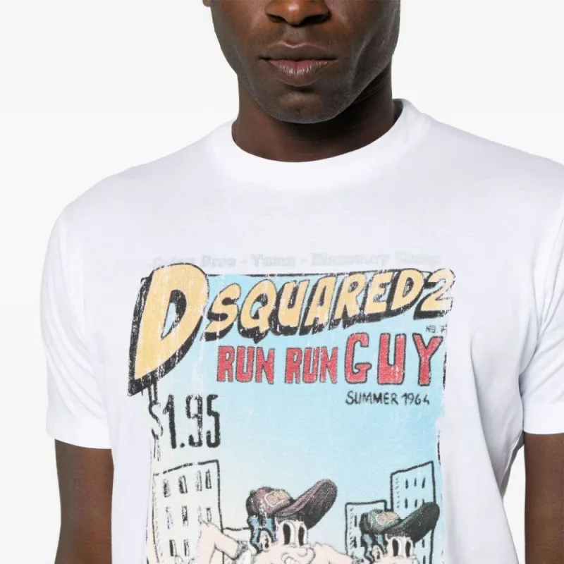 DSQUARED 2 Graphic Printed Crewneck T Shirt-4