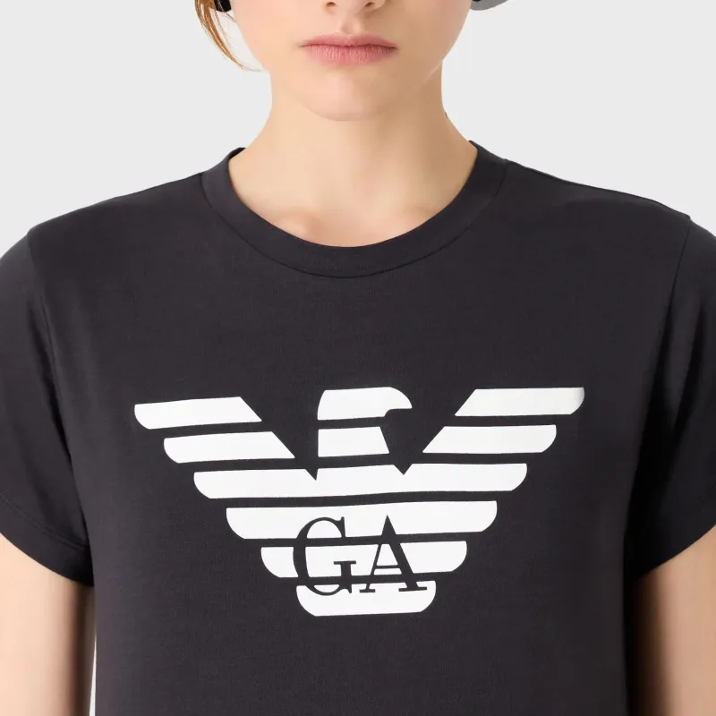 EMPORIO ARMANI Asv Organic jersey T shirt With Logo Print-4