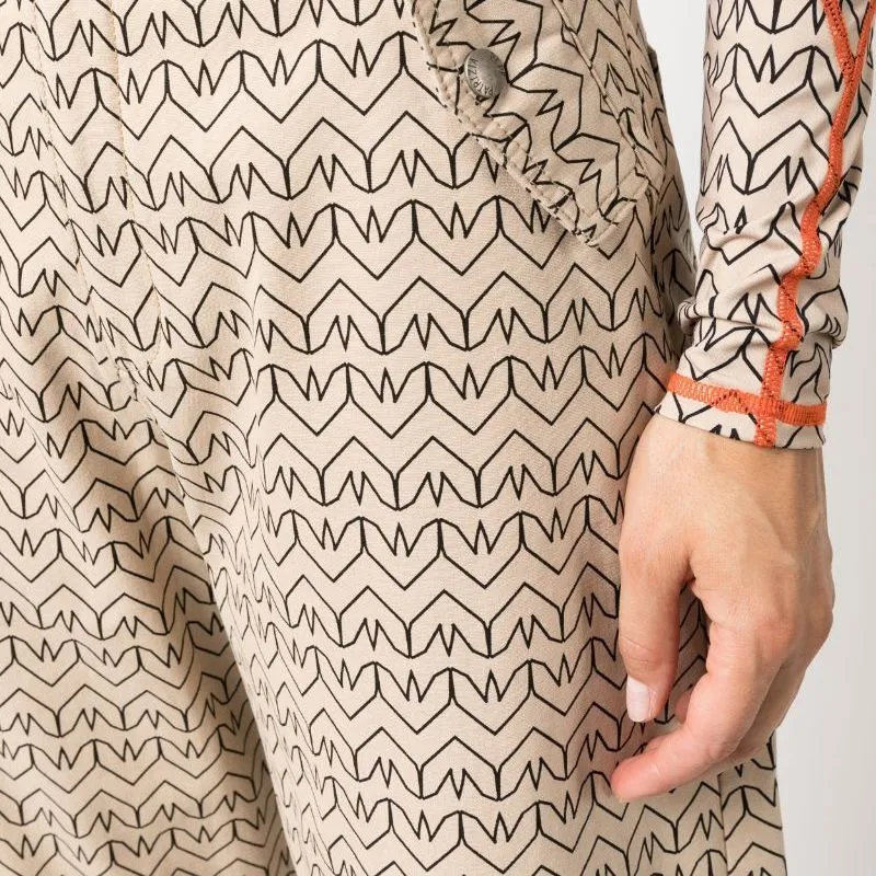 Patrizia Pepe Monogram print Cotton Cargo Trousers-5