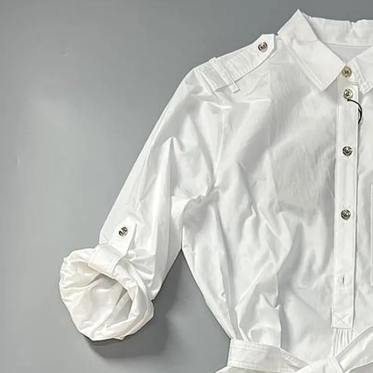 Burberry Short Sleeved Dress Women's White-2