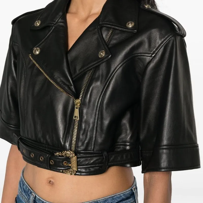 VERSACE JEANS COUTURE SS24 Leather Jacket Women's Black-5